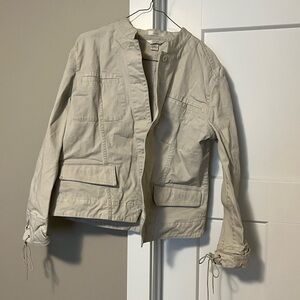 Christopher & Banks Cream Utility Jacket Lightweight Design